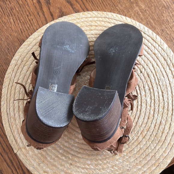 Coconuts Matisse Tassel Fringe Open Toe Block Heel Sandals Size 6.5 - Picture 9 of 14